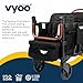 Keenz VYOO Stroller Wagon with Canopy - Foldable Design for Easy Storage, 5 Seating Positions for Kids, Enhanced Child Safety, All-Terrain Mobility, 4-Passangers, Black