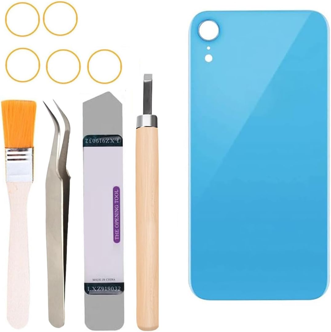 Back Covers Glass Replacement Compatible with iPhone XR 6.1 inches All Carriers with Professional Tool Set (Red)