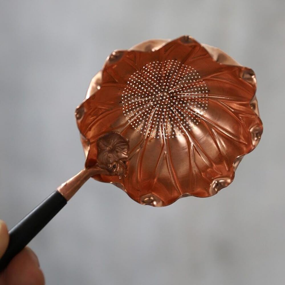 1 colador de té de Cobre con tradición China, Juego de Accesorios para filtros de té