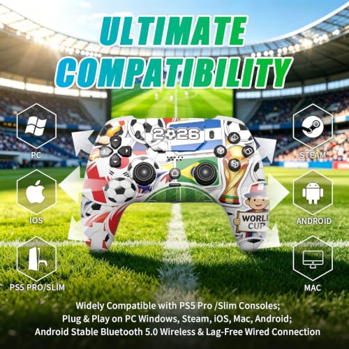 Image of YUYIU Wireless LED Controller for PS5 Controller /Slim /Pro,iOS,MAC,PC,Steam