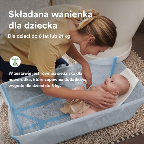 Image of Stokke Flexi Bath XL Ocean Blue - Spacious Foldable Baby Bath + Newborn Support, Lightweight Construction & Easy to Store, Ideal for Children from 0-6 Years