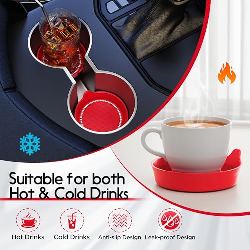 Image of Amooca 2-Pack Car Cup Holder Coaster Bling Crystal Rhinestone Car Interior