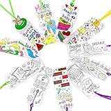 60pcs DIY Coloring Bookmarks Color Your Own Bookmarks for Kids Gift Classroom Rewards Book...