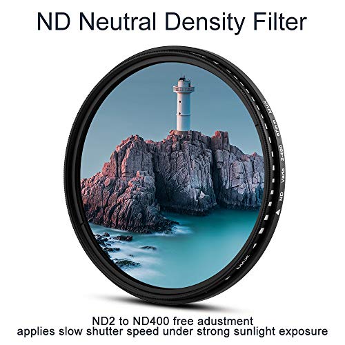 Kit accessoires filtre objectif avec UV CPL ND variable et set macro complet - 3