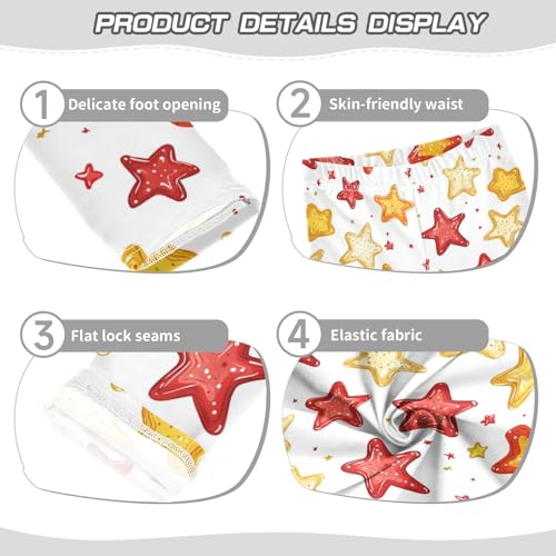 ZZKKO Girls Leggings Christmas Star Cookies Toddler Girls Clothes Leggings for Girls Toddler Girls Leggings 3-4T3