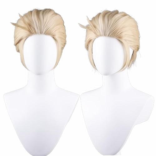 Peluca corta Slick Negro Rubio Beige Lucifer Morningstar Hazbin Hotel Cosplay