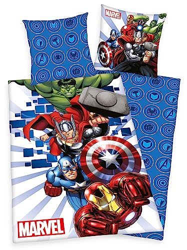 Disney Marvel Avengers Bettwäsche 80x80 + 135x200cm 100% Baumwolle