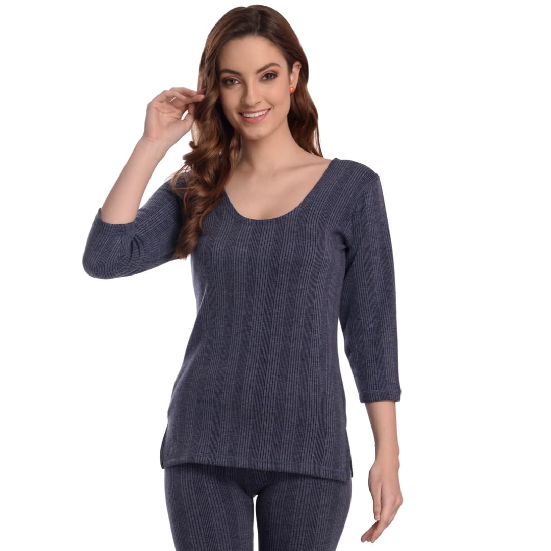 LILYSILK Women's Poly-Cotton Thermal Top with 3/4 Sleeves – Soft, Warm & Lightweight Winter Wear for Ladies-image-45