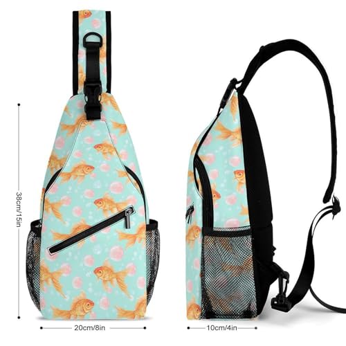 Bubblegum Fish Crossbody Sling Backpack Casual Chest Bag Fanny Pack for Women Men Travel Hiking2