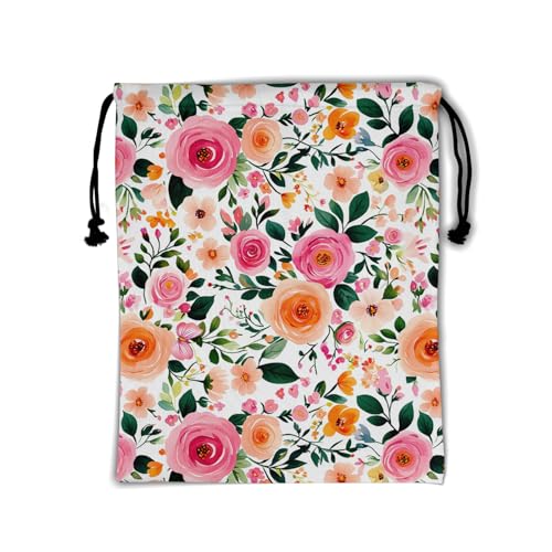 Image of Rose Flower Gymnastics Grip Bag Lightweight Athlete String Bag for Women Gym Dancing Sport