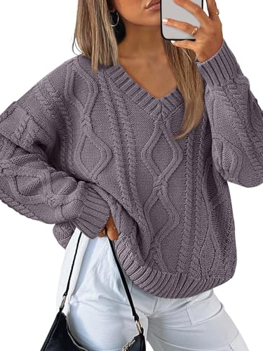 Trendy Queen Oversized Cable Knit Sweaters for...