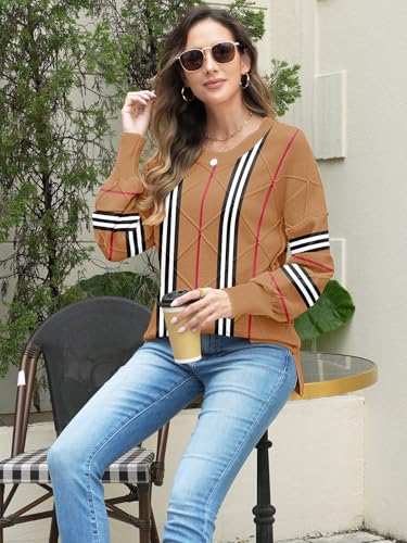 Disamer Sweaters for Women Fall Outfits Winter 2025 Lightweight Long Batwing Sleeve Crewneck Knit Pullover Sweaters Tops4