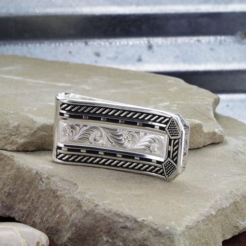 Montana Silversmiths Men's Roped Horseshoe Nail Head Money Clip - Mcl34843