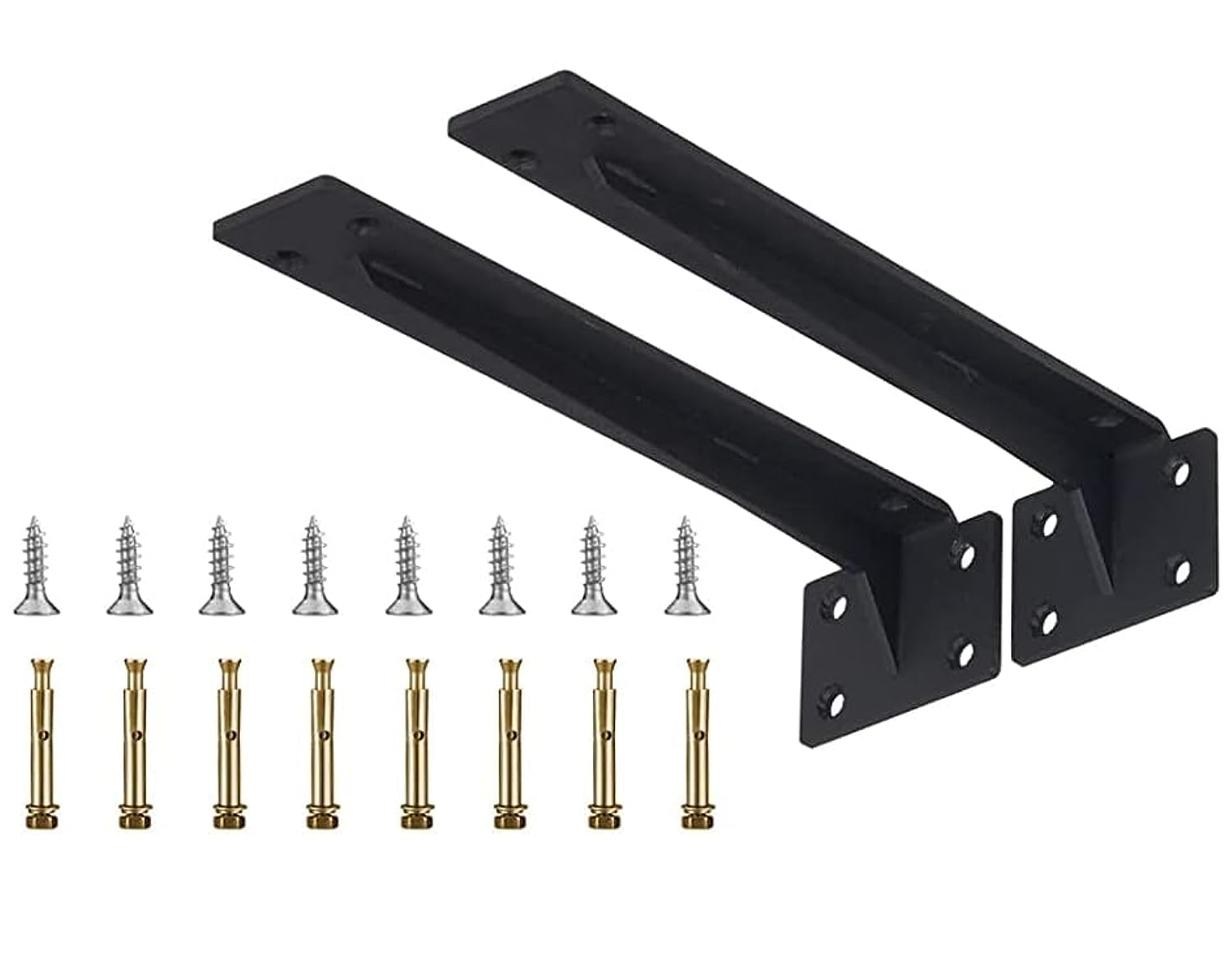 Rubik Fixed Shelf Brackets 7.5 inch - 2pcs Wall Mounted Triangle Heavy Duty Corner Brace Joint Right Angle L Bracket for DIY Table Bench