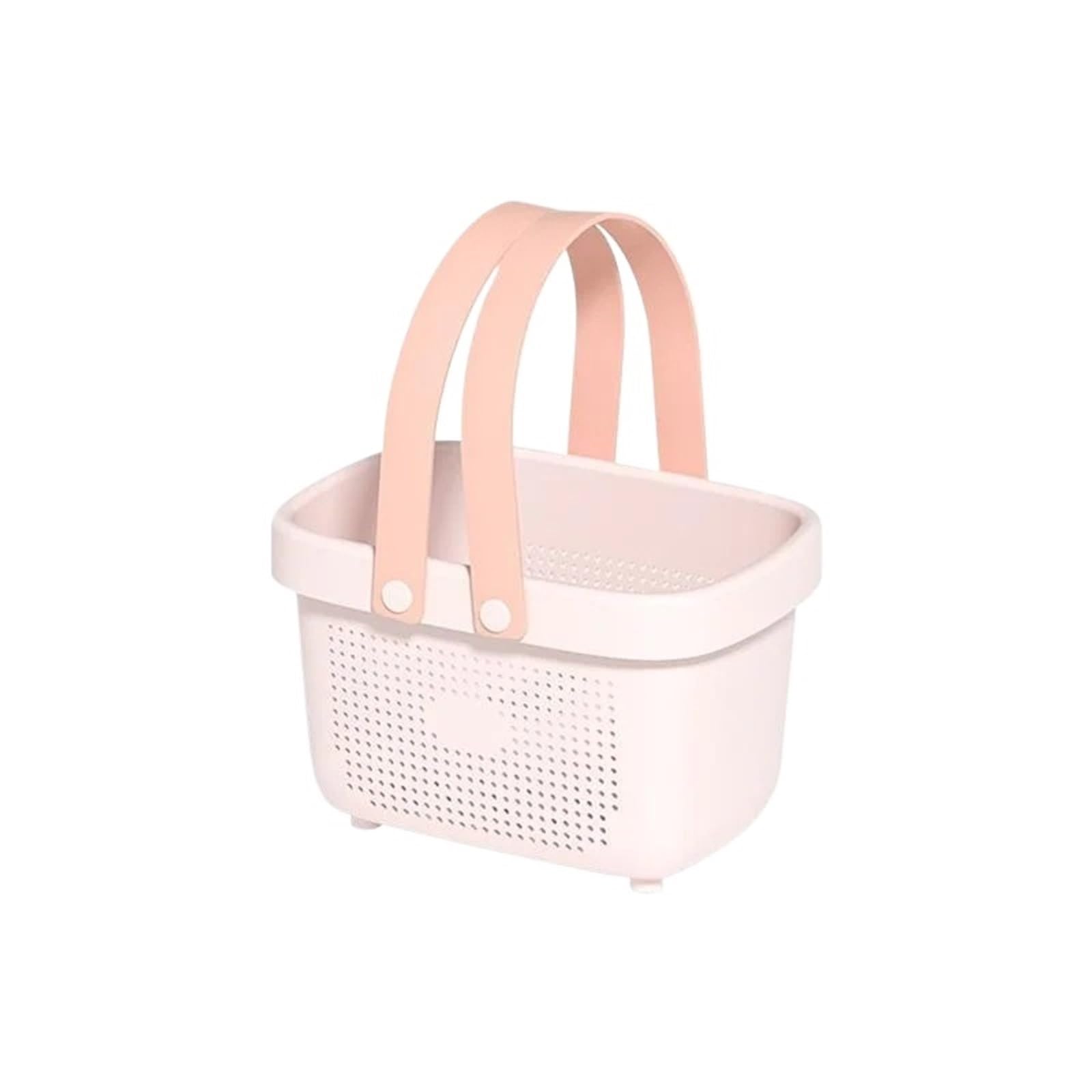 WSQHAO 2Pcs Plastic Storage Basket With Handle Portable Shower Caddy Organizer For Bathroom Kitchen Dorm Room Bedroom for Shower(Color2)