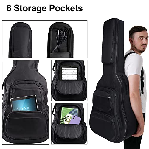 Okllen Housse de guitare acoustique de 104 cm, rembourrage de 0.7 cm d’épaisseur, Noir , Étui de guitare épais et imperméable avec bandoulière réglable et boucle de suspension arrière - Les Beatles, Paul McCartney, John Lennon, RIngo Starr, George Harrison Okllen Housse de guitare acoustique de 104 cm, rembourrage de 0.7 cm d'épaisseur, Noir , Étui de guitare épais et imperméable avec bandoulière réglable et boucle de suspension arrière – Image 8