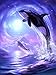 Reofrey 5D Diamond Painting Ballena Luna, Pintura Diamante Bricolaje Completo Taladro Arte, Punto de Cruz Diamantes Bordado Pegatinas de Pared Decoración de La sala (30x40cm)