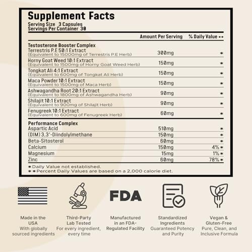 Leotri Ultra Strength T-Booster for Men: 23,900mg Herbal Blend with Tongkat Ali, Ashwagandha, Shilajit & More – Supports Muscle Strength, Energy & Stamina – 90 Capsules - Image 3