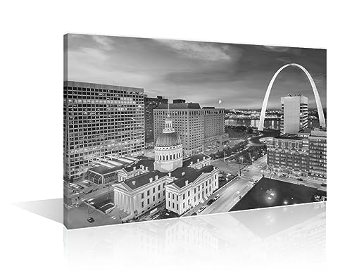 Impression sur toile de Saint-Louis paysage urbain œuvre d'art encadrée premium