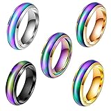 ★Uso: El diámetro de este anillo que cambia de color es de aproximadamente 16,8 mm y la circunferencia es de aproximadamente 52,5 mm. Es adecuado para la mayoría de mujeres y hombres. Mide el tamaño de tu dedo antes de comprar.