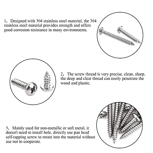 Kit de 200 Tornillos Autoperforantes Acero Inoxidable #8 miniatura 4