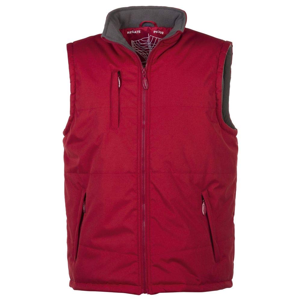 Chaleco sin mangas acolchado y polar rojo small