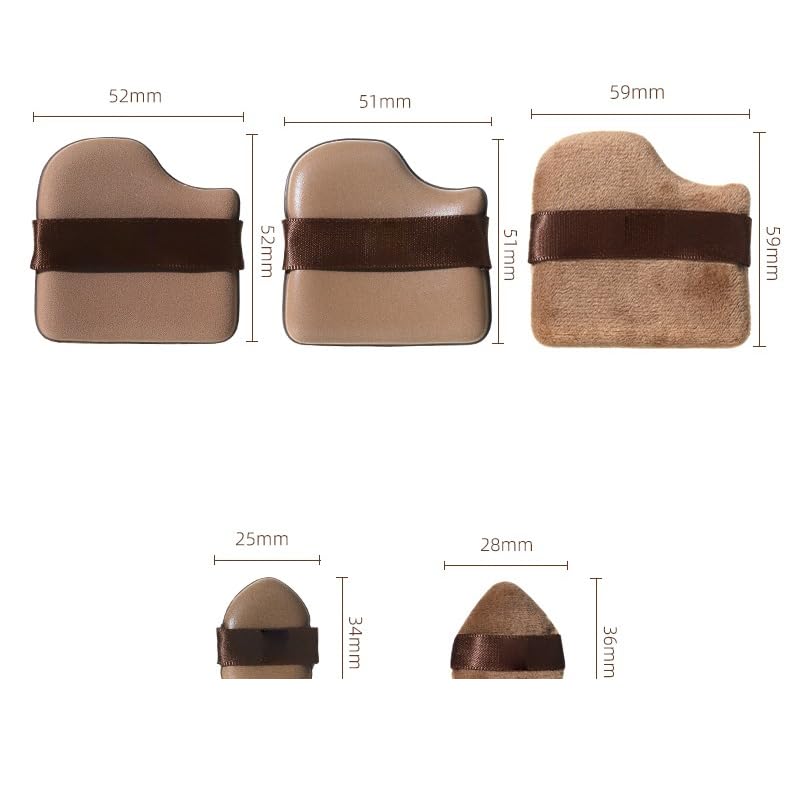 1 Box of 6 PCs Chocolate Color Quick Makeup Foundation Puff Set, Foundation Sponge Puff Cushion Puff Mini Powder Puff Collection