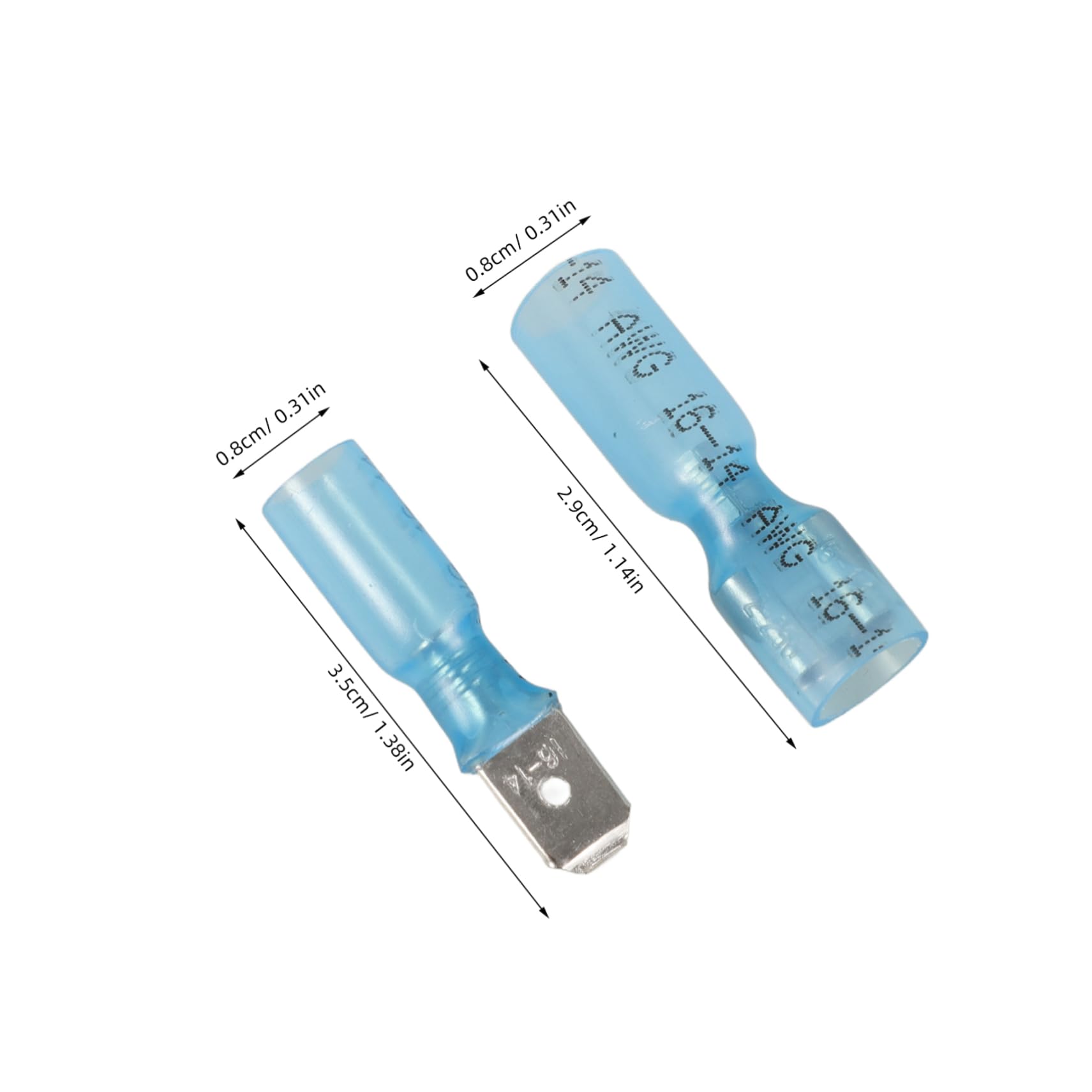 FUNOMOCYA Heat Shrink Connectors 100pcs Waterproof Spade Connectors for Automotive Electrical Electronic Industry