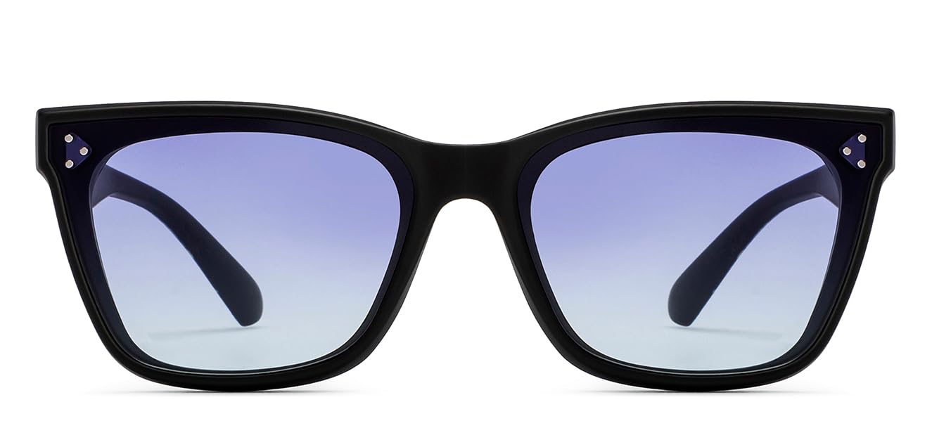 Hooper By Lenskart | Memphis Collection | Black Blue Full Rim Rectangular Latest and Stylish Kids Sunglasses | 100% UV Protected | For Boys & Girls (Age 8-12 yrs) | HP S16089 - Image 2 thumbnail