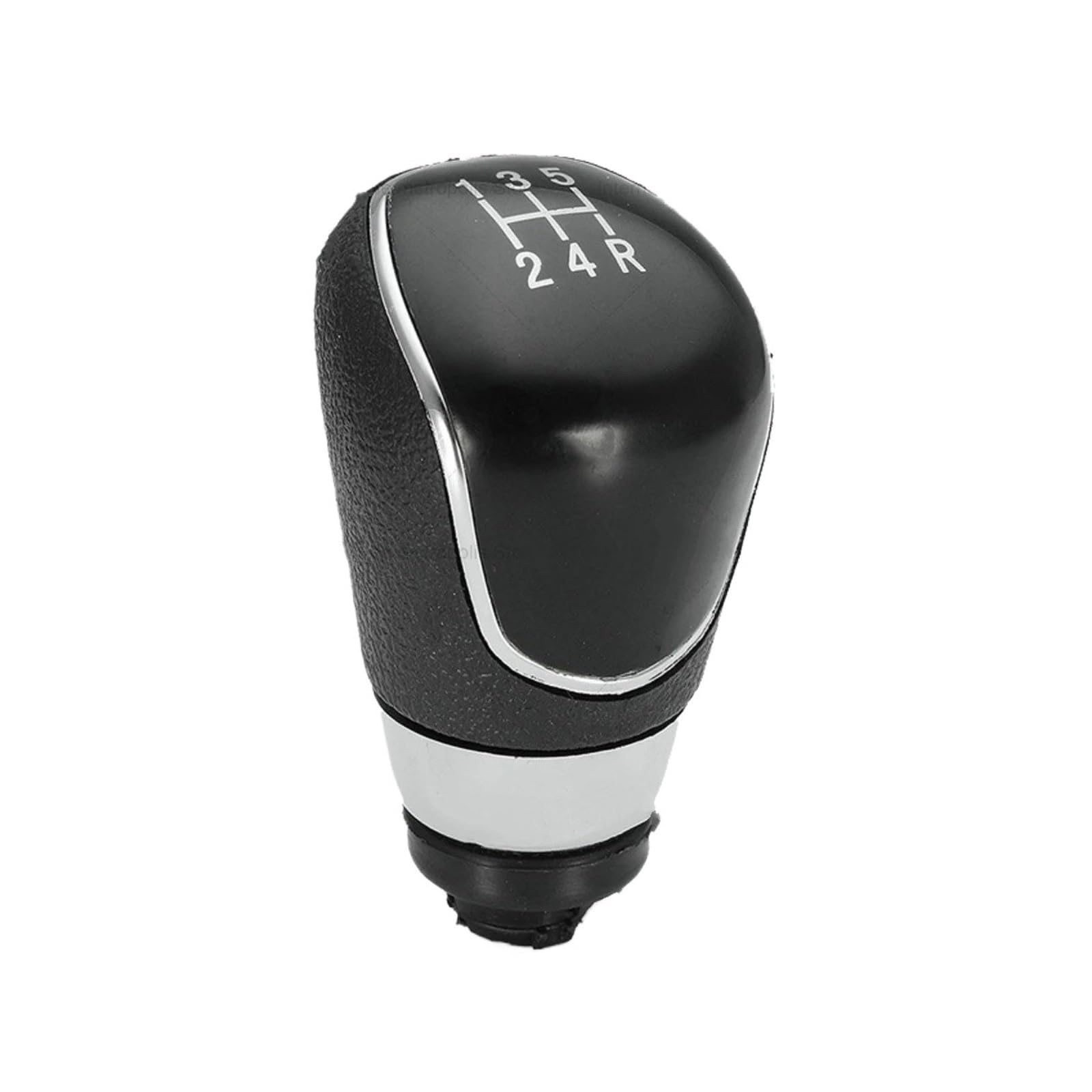 Xexjhqq Black 5 Speed Gear Stick Knob For Fiesta For Mk7 For Focus For Mk2 Fl For Mk3 2008-2013 5/6 Speed Gear Shift Knob Chrome Black Leather Gaiter Boot Cover(Black 5 Speed)
