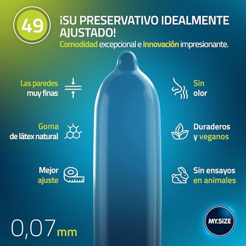 Miniatura 3 de My.Size Classic Condones Talla 2 I Ancho 49 Mm I Paquete Grande 36 Unidades I Preservativos Premium Extra Delgados I Condones Ultra Sensibles Y Delicados I Grosor 0,07 Mm I Condones Veganos