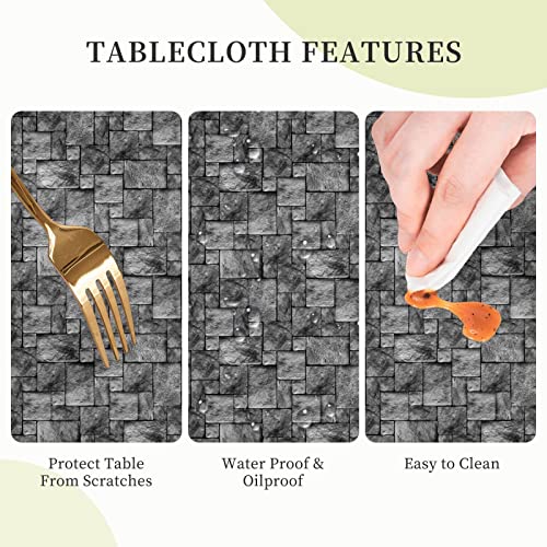 Medieval Castle Stone Wall Brick Rock Halloween Waterproof Picnic Patio Party Round Table Cloth Cover Decorations Fabric 60 Inch Circular Tablecloth For 20-47 Inch Home Dining Room Kitchen Decor #TOP5