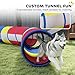PawHut Dog Agility Training Equipment, 12-Piece Dog Obstacle Course with Adjustable Hurdle & Ring, 4 Tunnels, Weave Poles, Pause Box, Treat Bag, Bowl and Carrying Bag for Indoor Outdoor Use