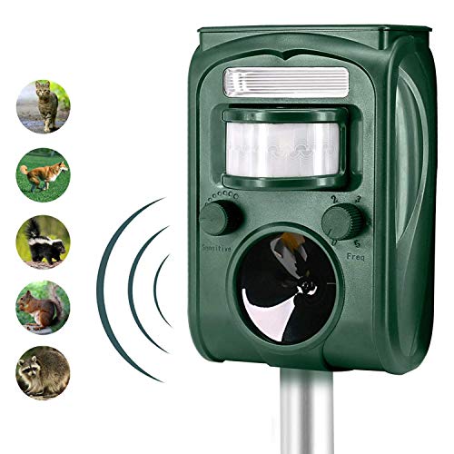FAYINWBO Solar ultrasonic Animal Repeller, Waterproof Outdoor Equipment, Motion-Triggered PIR Sensor can Trigger