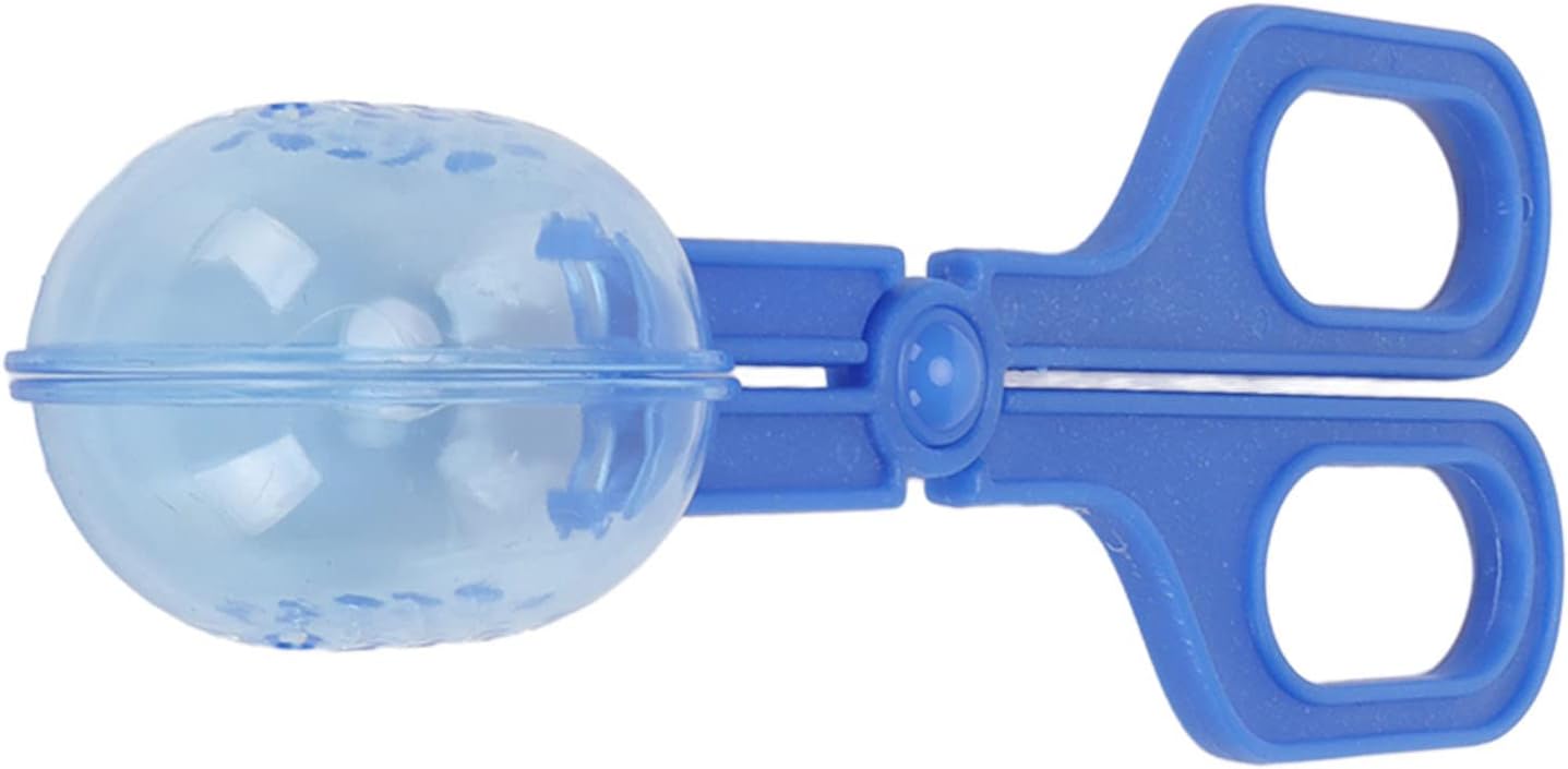 Reptile Feeding Clamp Poop Tongs Reptile Feeding Tool Reptile Poop Scoop with Vents for Tortoise Lizard Spider (Blue)