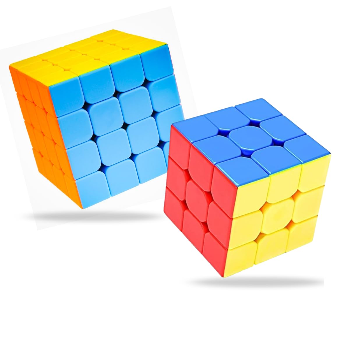2-in-1 Puzzle Cube Set, 3x3x3 and Professional 4x4x4 Cube, 59mm, Multicolour, Educational Toy for Ages 4+-image-49