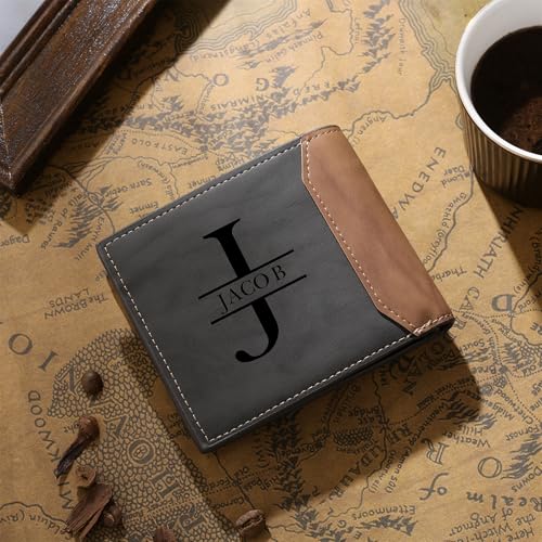 Personalized Wallet for Men with Picture Custom Photo Leather Wallets for Men Engraved Wallet Gifts for Dad Father Husband Customized Fathers Day Birthday Gifts for Men4