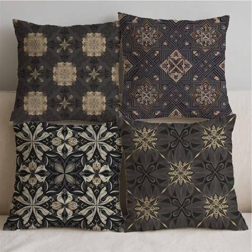 Housse coussin exterieur boheme impermeable avec impression double face s122 - 3