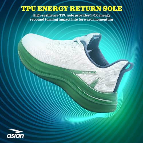 Image of ASIAN Powerplay-30 Men's Running Shoes | Lightweight Knit Upper, TPU Frame for Lateral & Arch Support, Memory Foam Bounce Insole | Ideal for Gym, Travel, Running & Walking
