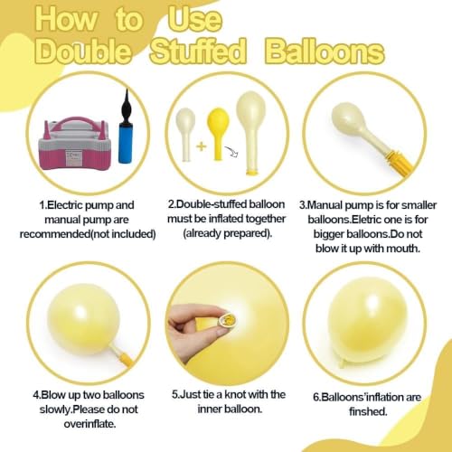 Image of Yellow Balloon Arch Kit Double Stuffed Mustard Pastel Yellow Pearl White Sand Balloon Garland for Bee Baby Shower Bridal Wedding Birthday Lemon Fall Thanksgiving Party Decorations