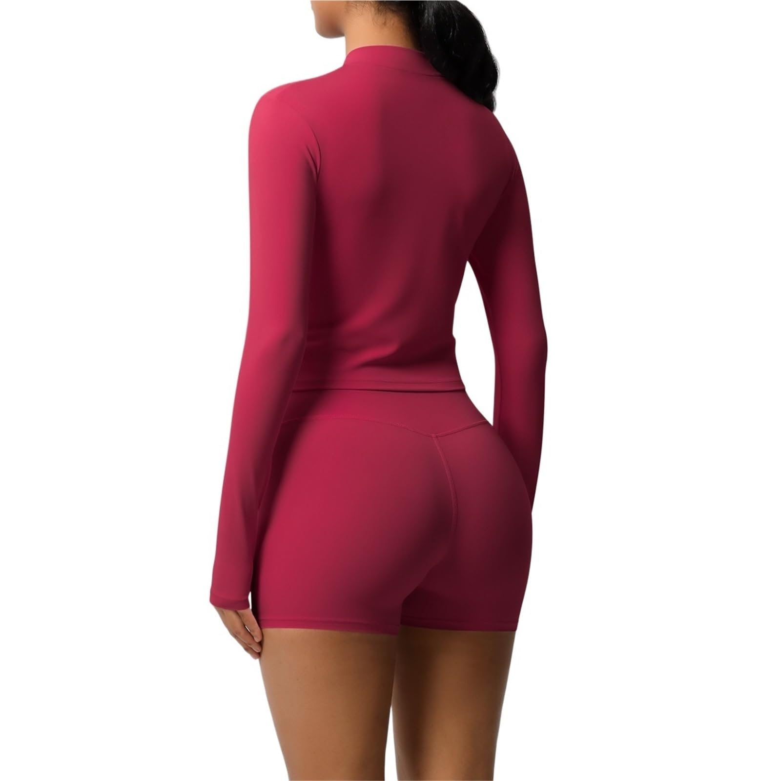 Tuta da yoga Set sportivo ad asciugatura rapida Leggings da palestra Set Camicia da yoga Push Up Abbigliamento da allenamento Donna Vita Pantaloncini sportivi da donna, rosa, XL