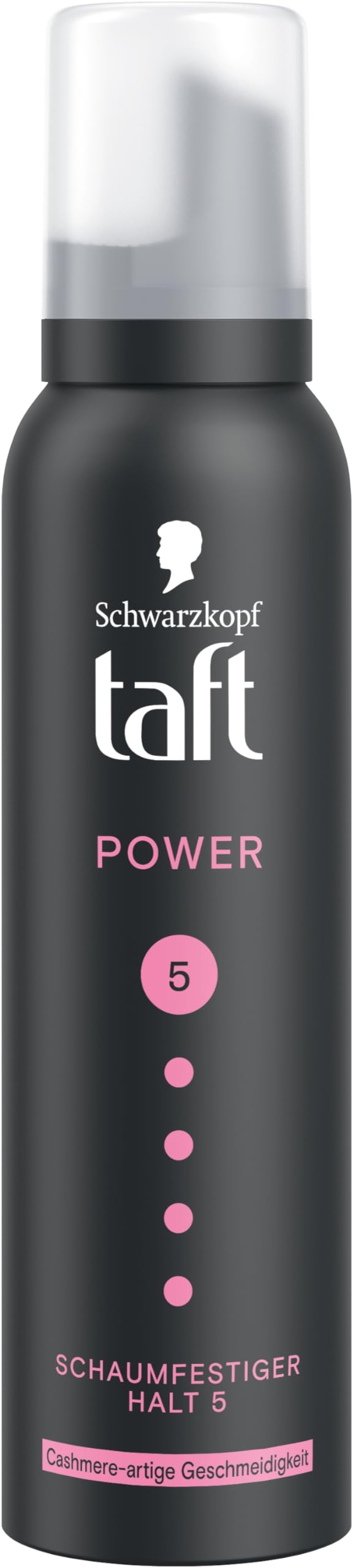 Schwarzkopf TAFT Power Cashmere - Espuma fijadora (6 x 150 ml), grado de sujeción 5, espuma para cabello seco y dañado, mousse para el cabello con suavidad cachemira, fórmula vegana