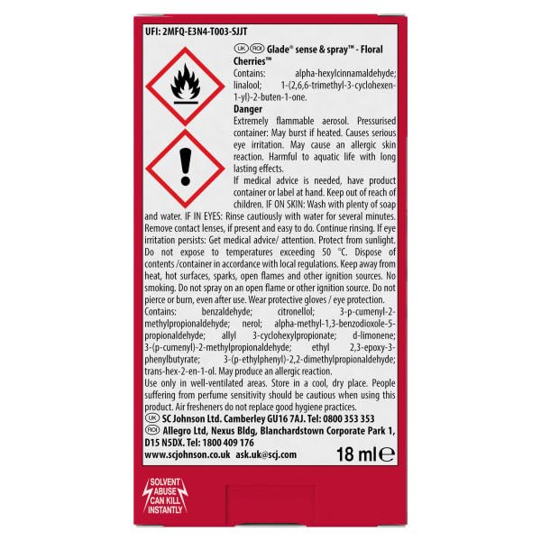 Glade Sense & Spray Air Freshener Holders and Refill, Motion Activated Automatic Odour Eliminator for Home, Floral Cherries, Pack of 4, (4 x Holder and 4 x 18 ml Refill), Packaging May Vary