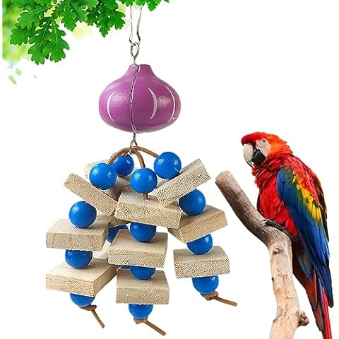 Fidosfav Bird Parrot Toy Colorful Bird Parrot Chew Toy Wooden Skewers, Good-Looking Cage Decoration Accessories Suits for African Grey Cockatoos Amazon Parrots Parrot Birds Cover