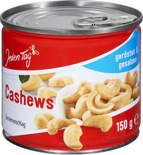 Jeden Tag Cashewkerne 150g | Geröstet & Gesalzen | Knackige Nüsse Cashews für unterwegs (1er Pack)