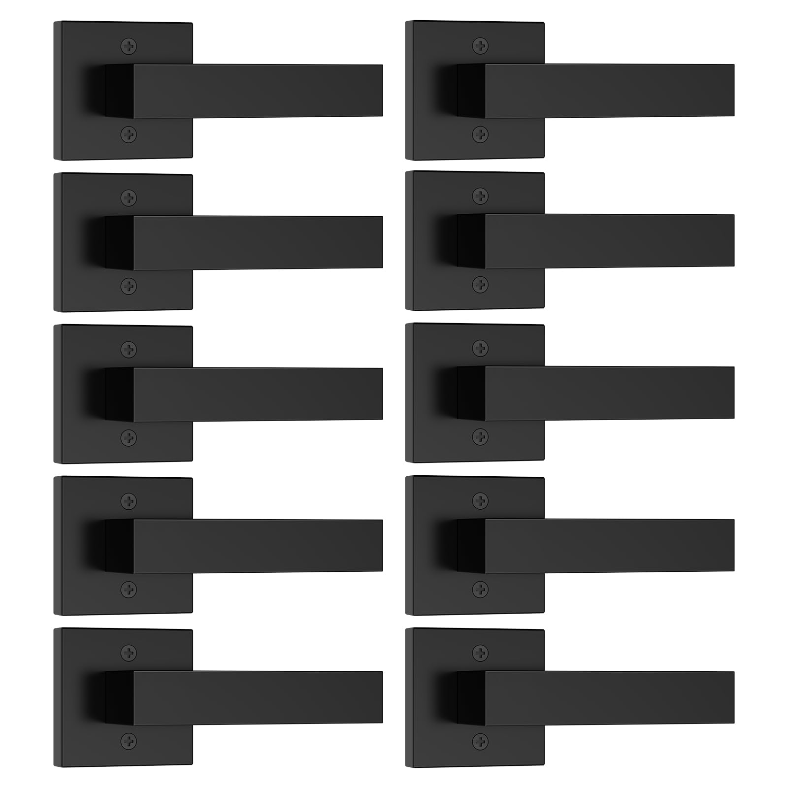 Estmoon Door Locks for Front Door, Matte Black Exterior Door Handle and Single Cylinder Deadbolt Lock, Heavy Duty Modern Square Front Door Handle and Deadbolt Set, Commercial Locks for Doors, 1 Pack — Amazon image 21