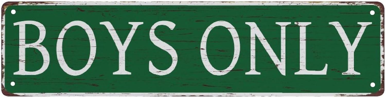 peiyeety Vintage Metal Tin Sign Boys Only Vintage Sign, Retro Wall Decor for Home, Bar, Garage, Cafe, Man Cave, Game Room, Lounge, Rustic Wall Art for Indoor and Outdoor Decoration, 4x16 Inch