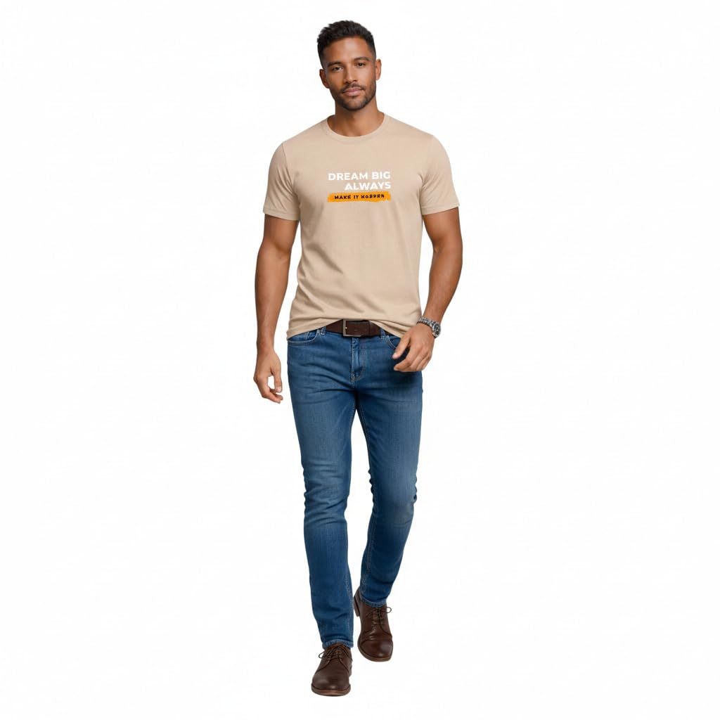 Global Desi Men's Half Sleeve T-Shirt | Round Neck | Regular Fit | Cotton | Adult in neutral