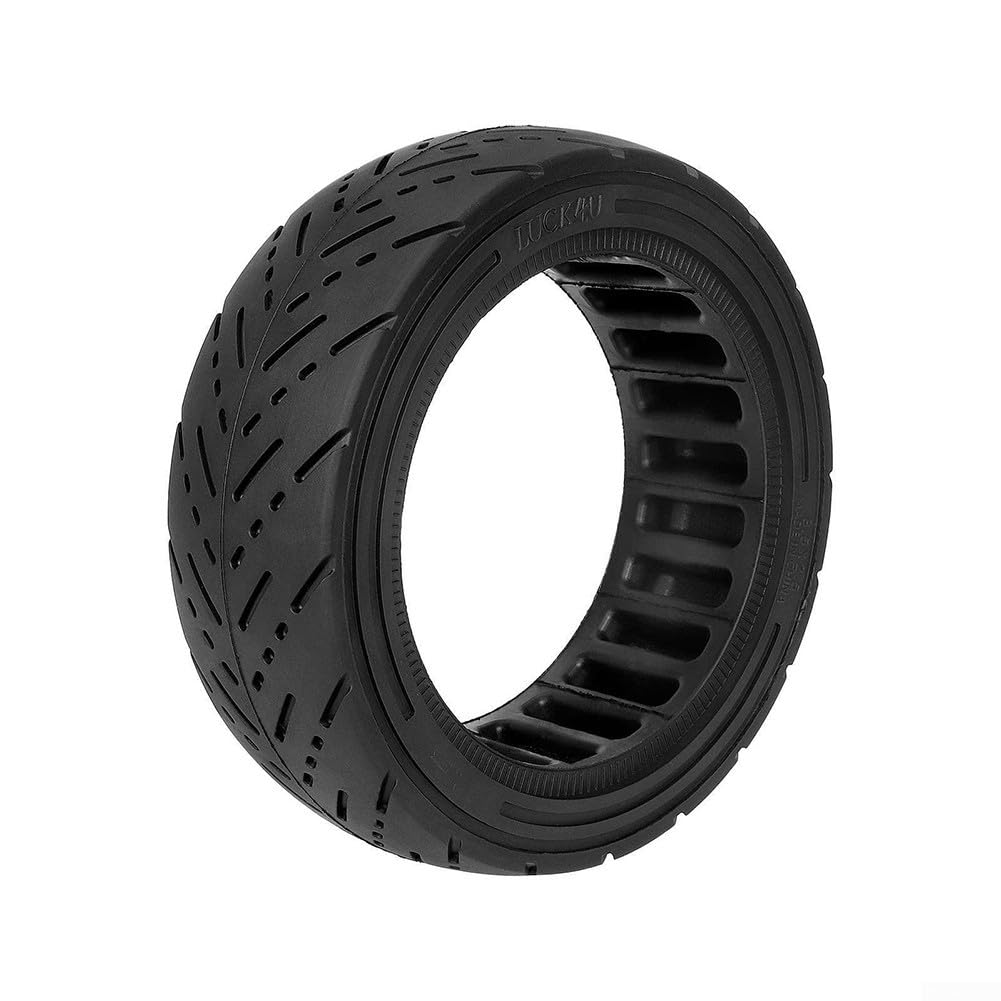 Pneu Solide pour Trottinette électrique, 8,5 Pouces, antidéflagrant, en Caoutchouc, sans Chambre à air, pour Roue Avant/ère (Rouge) (Noir, 1 unité, Paquet de 1)