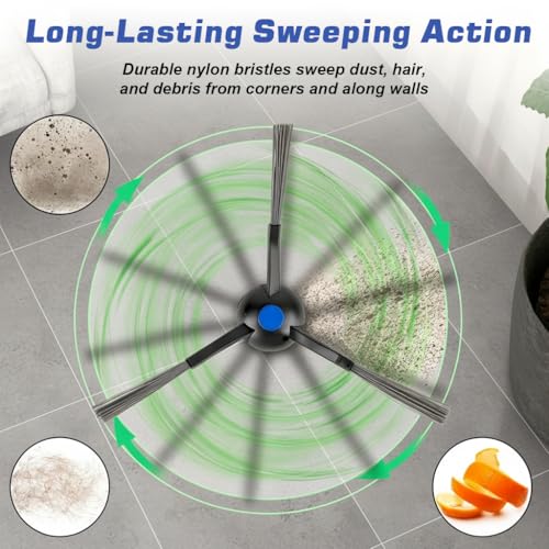 Image of HASTHIP 2-Pack Mops Compatible with Ecovacs Deebot N30 Pro Omni, Replacement Side Brushes, Durable Nylon Bristles Edge Cleaning Brushes for Robotic Vacuum Cleaner Accessories